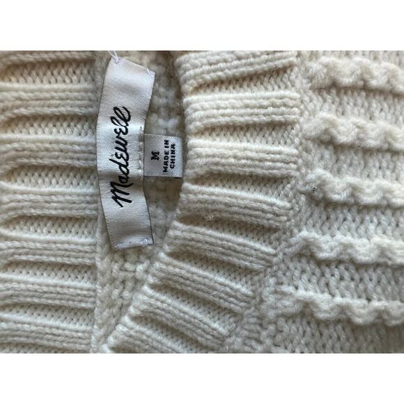 Madewel Stitchmix Pullover Sweater Top Ivory Size M G9617 MSRP $98 - Picture 11 of 11